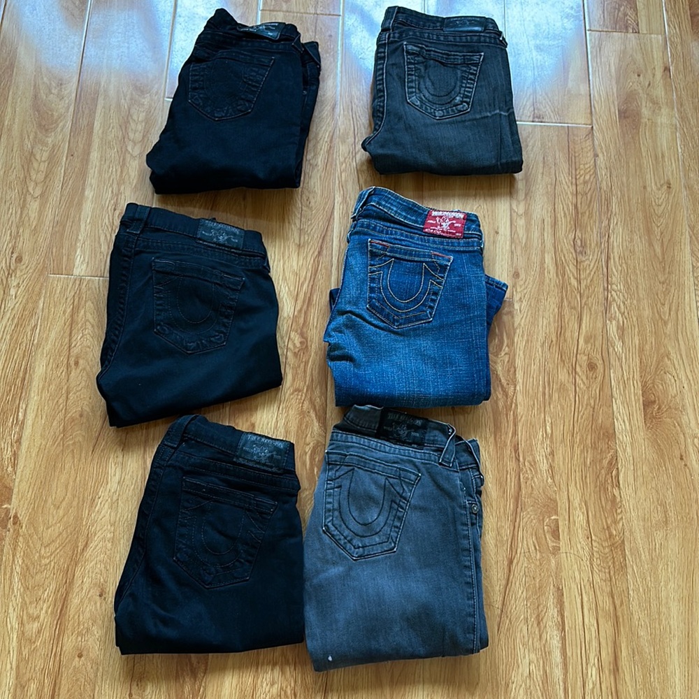 True religion Lot of 6 jeans (4 sz 28, 1 sz27, 1 sz 29) Casey Halle Stella